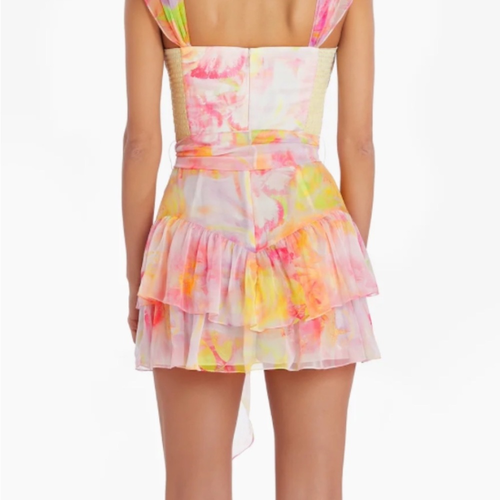 Amanda Uprichard Tie-Dye Ruffle ROMPER